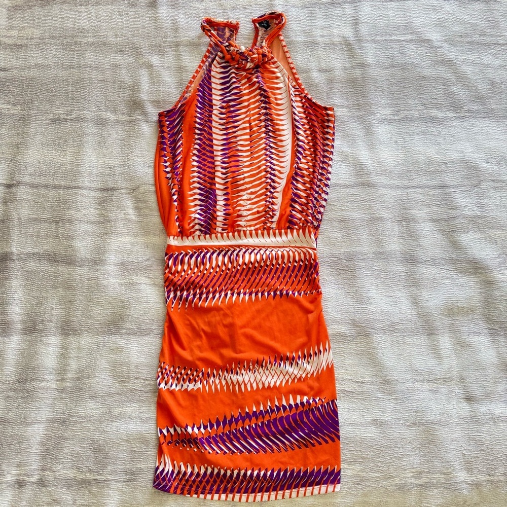 Guess by Marciano Vibrant Orange and Purple Women's Dress, Size XS